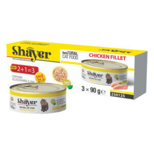شایر پک 3 تایی نچرال گربه 90 گرمی - فیله مرغ (پک 12 عددی)